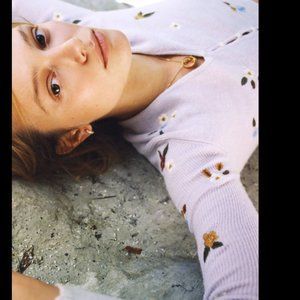 Zara floral embroidered lilac cardigan Size M